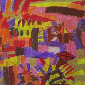 Pittura intitolato "abstract 2 soyut 2" da Kaya Yuzseven, Opera d'arte originale, Pastello