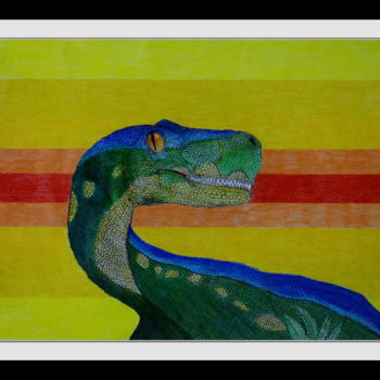 "Dinosour Herrerasau…" başlıklı Tablo Kaya Yuzseven tarafından, Orijinal sanat, Pastel