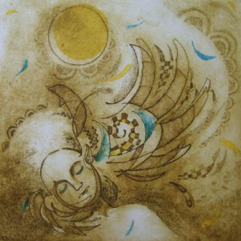 Estampas & grabados titulada "Rêve d'Icare" por Kayoko Konomi, Obra de arte original