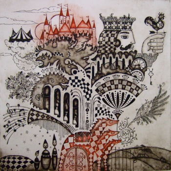 「Paysage de Contes d…」というタイトルの製版 Kayoko Konomiによって, オリジナルのアートワーク