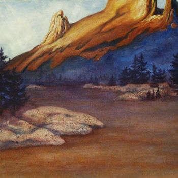 Peinture intitulée "Mountain Meadow" par Kay Vickerman, Œuvre d'art originale, Acrylique