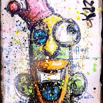 Painting titled "IT'S GOOD TO BE THE…" by Kaza, Original Artwork, Acrylic Mounted on Wood Stretcher frame