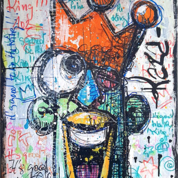 Картина под названием "IT'S GOOD TO BE THE…" - Kaza, Подлинное произведение искусства, Акрил Установлен на Деревянная рама д…