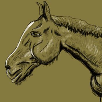 Digital Arts titled "Horse" by Kazım Akpınar, Original Artwork, 2D Digital Work