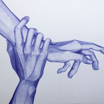 Drawing titled "Anatomie IV" by Kelly Baillargeault, Original Artwork, Ballpoint pen