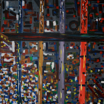 Painting titled "Urbanscape-prot" by Pique, Original Artwork, Acrylic