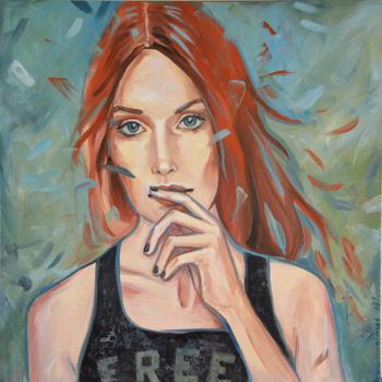 Malerei mit dem Titel "Free" von Katarzyna Bruniewska-Gierczak, Original-Kunstwerk, Öl