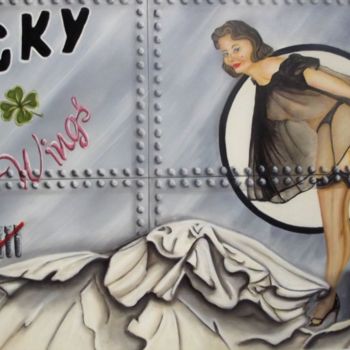 Painting titled "Lucky n' Up" by K.Collard, Original Artwork, Oil