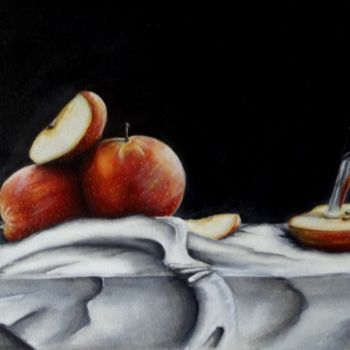 Painting titled "Apple Time" by K.Collard, Original Artwork, Oil