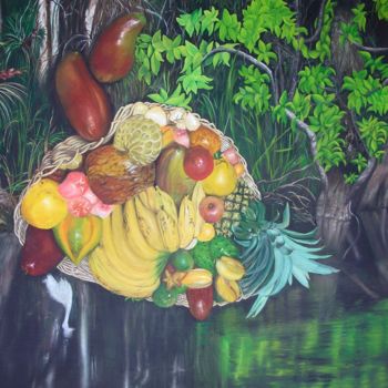 Peinture intitulée "About Life I" par Keanu Dahinden, Œuvre d'art originale, Huile