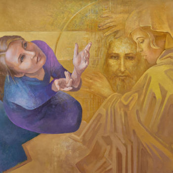 Painting titled "Prayer" by Aleksandr Vutianov, Original Artwork, Oil