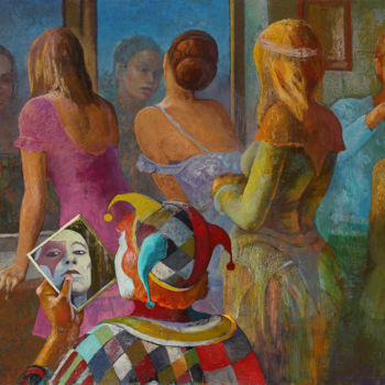 Pittura intitolato "THE SEVENTH MIRROR" da Aleksandr Vutianov, Opera d'arte originale, Olio