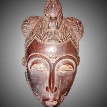 Sculpture intitulée "Masque Baoulé  art…" par Kebe, Œuvre d'art originale, Bois