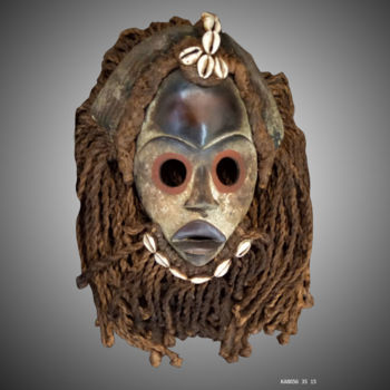 Escultura titulada "Masque Dan  art  tr…" por Kebe, Obra de arte original, Madera