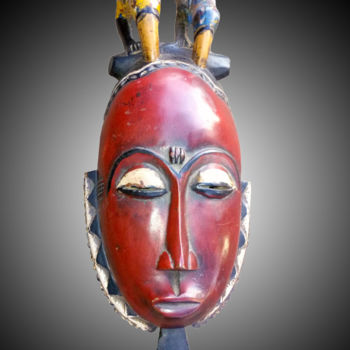 Rzeźba zatytułowany „Masque Baoulé  art…” autorstwa Kebe, Oryginalna praca, Drewno