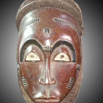 Scultura intitolato "Masque Baoulé art t…" da Kebe, Opera d'arte originale, Legno