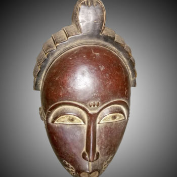 Sculpture intitulée "Masque Baoulé art t…" par Kebe, Œuvre d'art originale, Bois