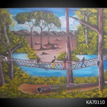Painting titled "Tableau peint - Pay…" by Kebe, Original Artwork, Acrylic