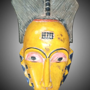 Sculpture intitulée "Masque Baoulé art t…" par Kebe, Œuvre d'art originale, Bois