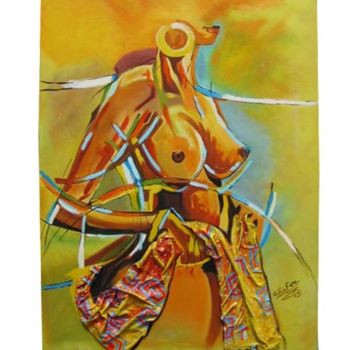 Painting titled "Tableau peint" by Kebe, Original Artwork, Oil