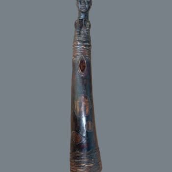 Sculpture intitulée "Flûte Royale Dan Ya…" par Kebe, Œuvre d'art originale, Bois