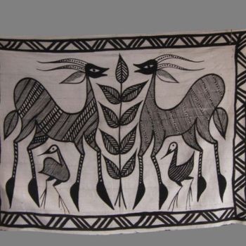 纺织艺术 标题为“Toile de Korhogo” 由Kebe, 原创艺术品