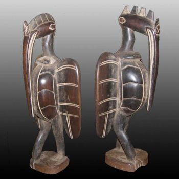 Sculpture intitulée "A CALAO SENUFO AFRI…" par Kebe, Œuvre d'art originale