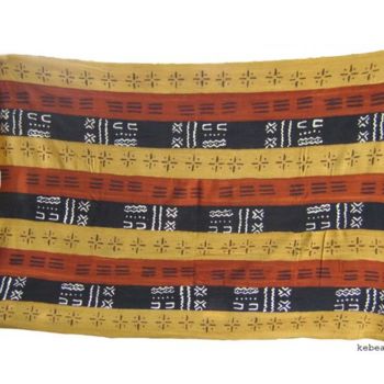 Textile Art με τίτλο "Bogolan." από Kebe, Αυθεντικά έργα τέχνης