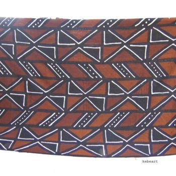 Art textile intitulée "Bogolan 9" par Kebe, Œuvre d'art originale