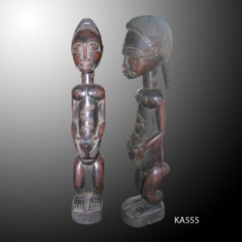 Sculpture intitulée "Statuette Baoule…" par Kebe, Œuvre d'art originale, Bois