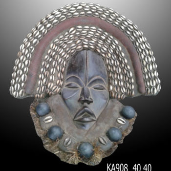 Sculpture titled "Masque Dan  KA908" by Kebe, Original Artwork, Wood