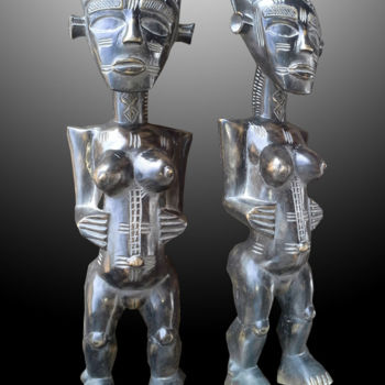 Sculpture intitulée "Statuette Koulango…" par Kebe, Œuvre d'art originale, Bois
