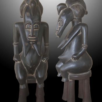 Sculpture titled "Statuette Senoufo…" by Kebe, Original Artwork, Wood