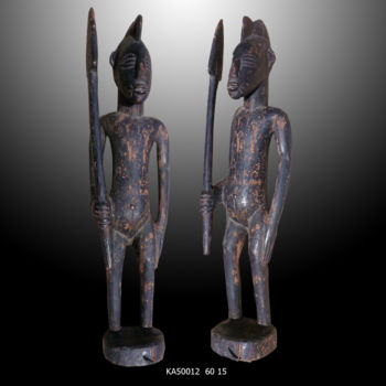 Γλυπτική με τίτλο "Statuette Sénoufo…" από Kebe, Αυθεντικά έργα τέχνης, Ξύλο