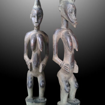 Sculpture titled "Statuette Sénoufo…" by Kebe, Original Artwork, Wood