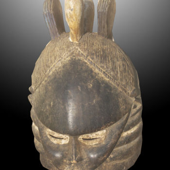 Sculpture intitulée "Masque Mende art  t…" par Kebe, Œuvre d'art originale, Bois