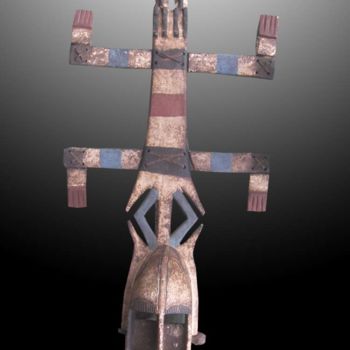 Skulptur mit dem Titel "Masque Dogon  art…" von Kebe, Original-Kunstwerk, Holz
