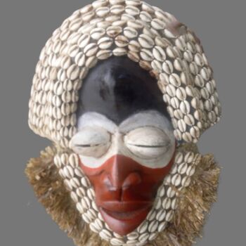 Sculpture intitulée "Masque Dan Guèré ar…" par Kebe, Œuvre d'art originale, Bois