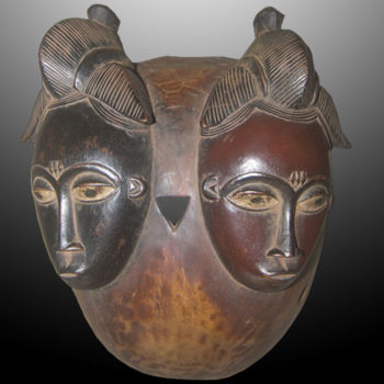 Escultura titulada "Masque Baoulé art…" por Kebe, Obra de arte original, Madera