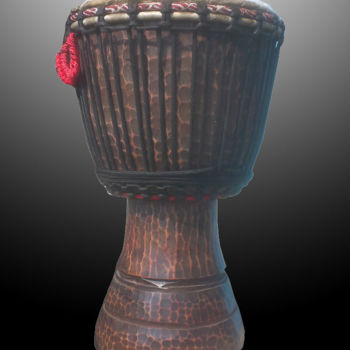 Sculpture titled "Tam Tam Djembe Inst…" by Kebe, Original Artwork, Wood