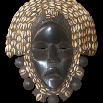 Sculpture titled "Masque Dan de la co…" by Kebe, Original Artwork, Wood