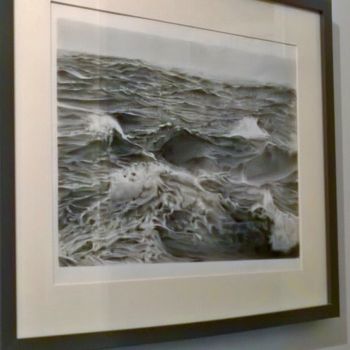 Drawing titled "ocean - graphite A3…" by Keef Art, Original Artwork, Graphite