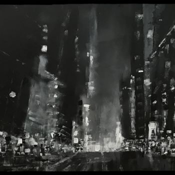 Pintura intitulada "City lights" por Keef Art, Obras de arte originais, Acrílico