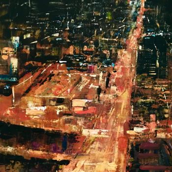 Peinture intitulée "Cityscape" par Keef Art, Œuvre d'art originale, Acrylique
