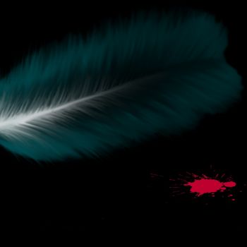 Digital Arts titled "Pen with red Inkblot" by Keep Magic, Original Artwork, Digital Painting