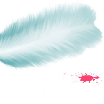 Digital Arts titled "Feathered Pen with…" by Keep Magic, Original Artwork, Digital Painting