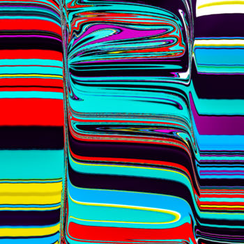 Digitale Kunst mit dem Titel "River of Colors" von Keep Magic, Original-Kunstwerk, Digitale Malerei Auf Keilrahmen aus Holz…