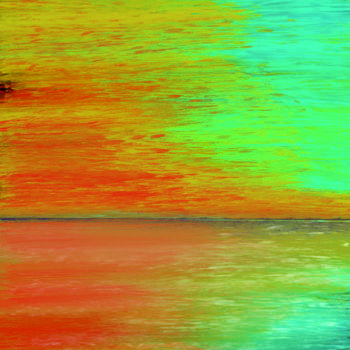 Arts numériques intitulée "Sea in Evening Mood" par Keep Magic, Œuvre d'art originale, Peinture numérique