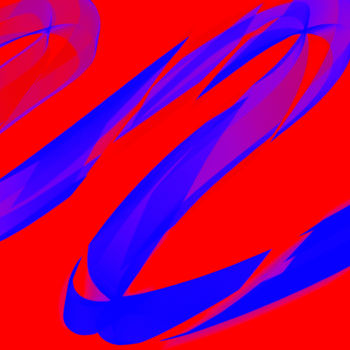 Arts numériques intitulée "Blue Snake in red G…" par Keep Magic, Œuvre d'art originale, Peinture numérique