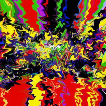 Arts numériques intitulée "Colored Wave" par Keep Magic, Œuvre d'art originale, Peinture numérique Monté sur Châssis en bois